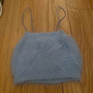 NWT ZARA | Blue Furry Tank Top